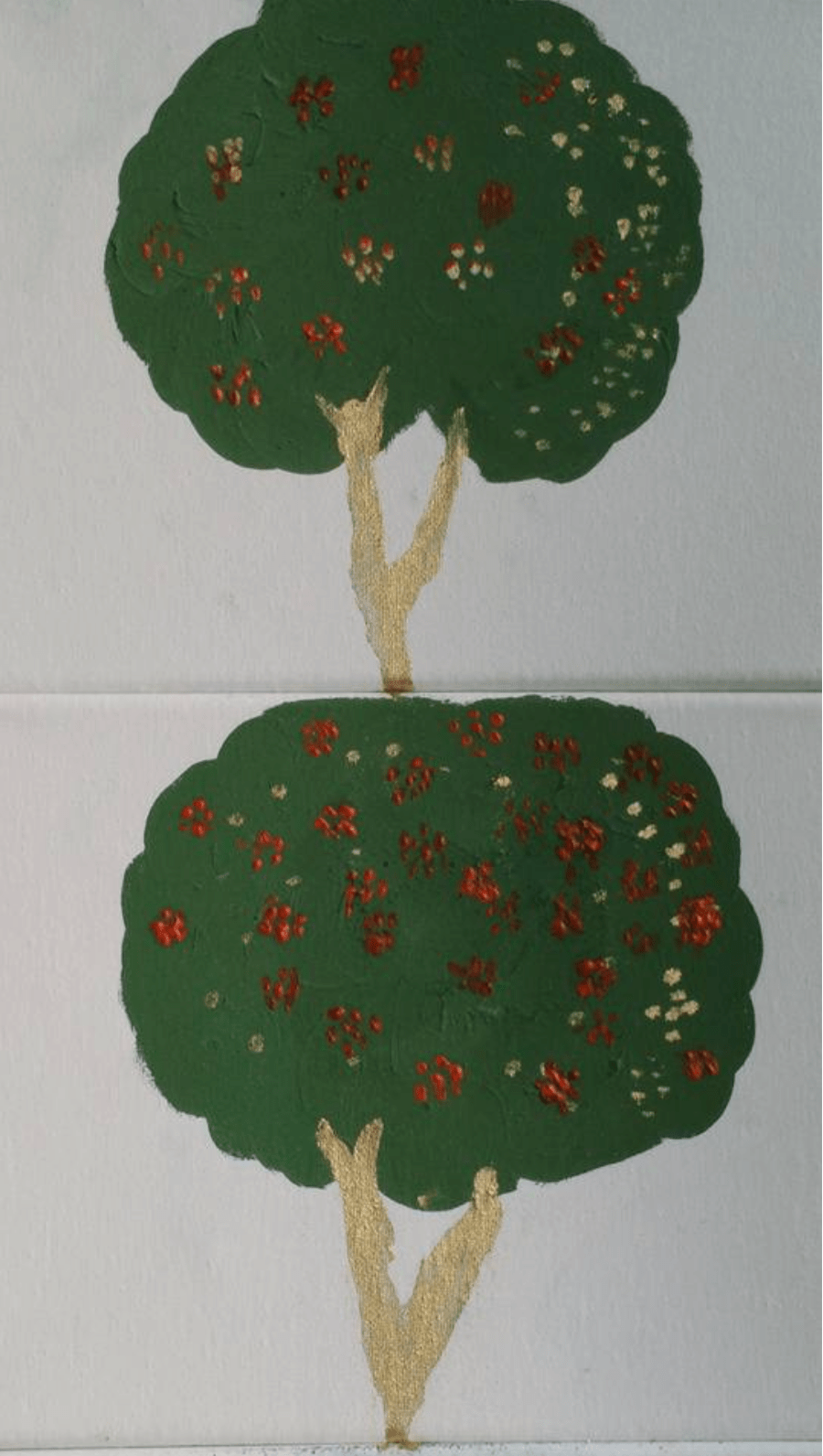 Laranjeiras em miniatura com pigmentos naturais